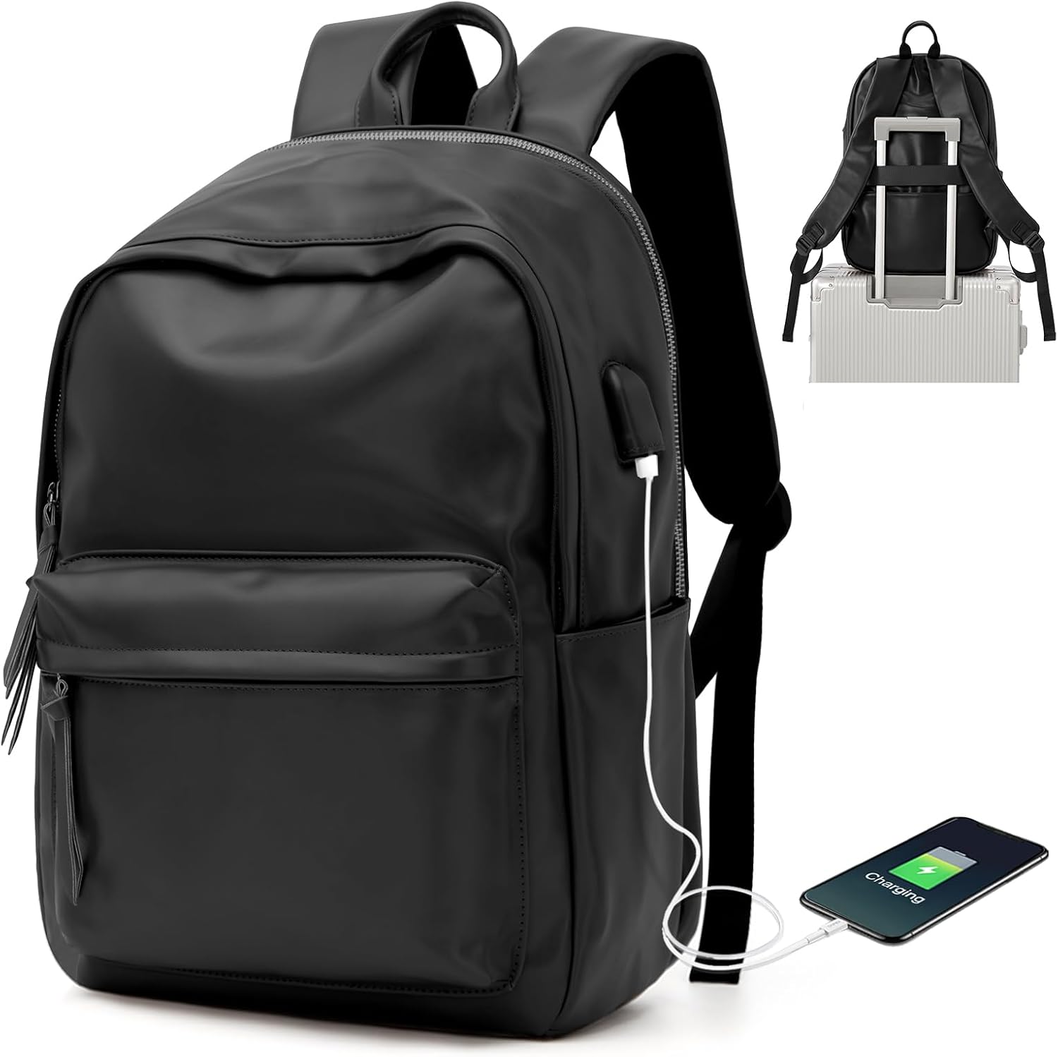VECAVE School Backpack Black Waterproof Bookbag Casual Lightweight Travel Rucksack Daypack Backpacks for Men Women College High School Bags backpack for Boys Girls Teens - Image 29