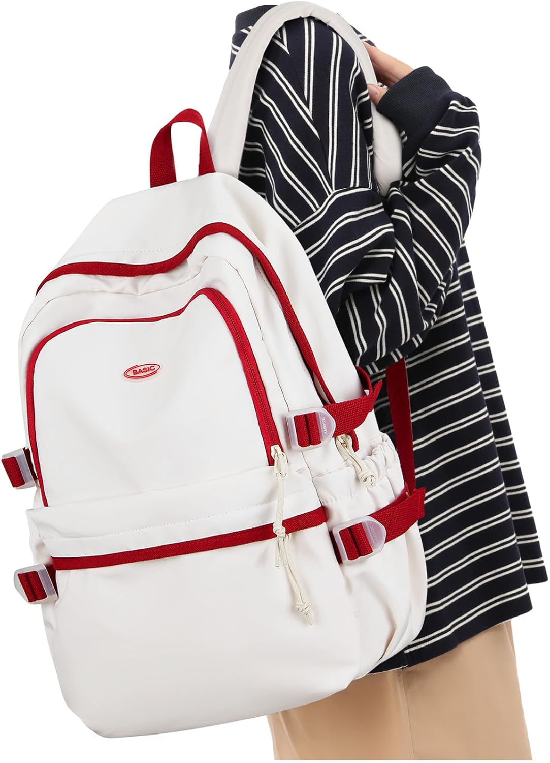 VECAVE School Backpack Black Waterproof Bookbag Casual Lightweight Travel Rucksack Daypack Backpacks for Men Women College High School Bags backpack for Boys Girls Teens - Image 24