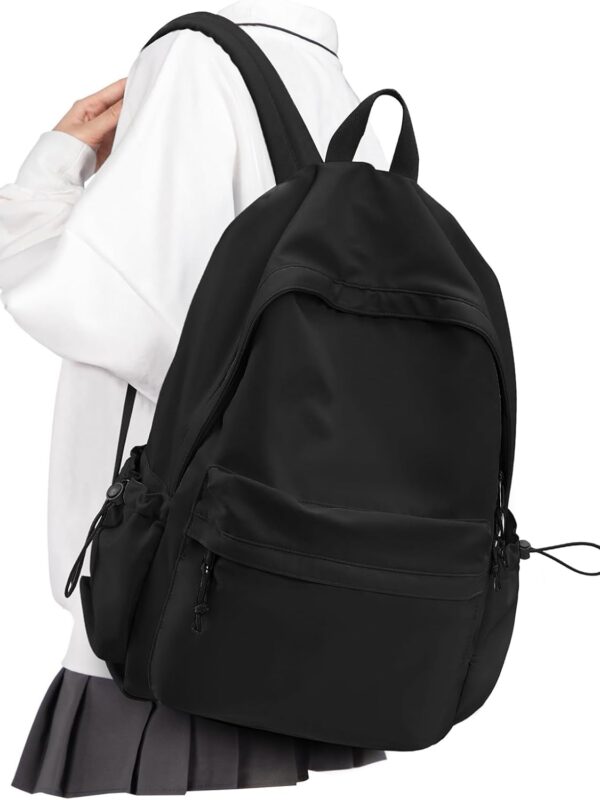 VECAVE School Backpack Black Waterproof Bookbag Casual Lightweight Travel Rucksack Daypack Backpacks for Men Women College High School Bags backpack for Boys Girls Teens