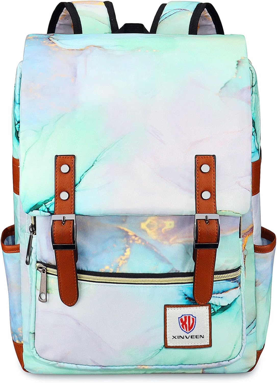 Vintage Laptop Backpack, Xinveen College School Backpack Travel Daypack Casual Business Rucksack - Image 9