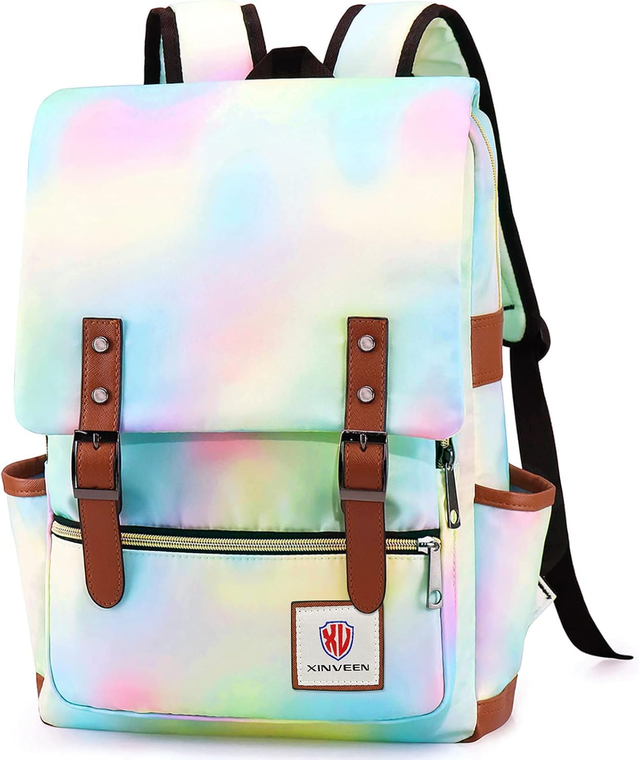 Vintage Laptop Backpack, Xinveen College School Backpack Travel Daypack Casual Business Rucksack - Image 8