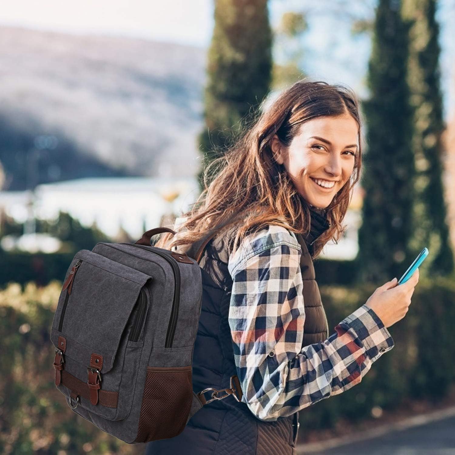 WOWBOX Sling Bag for Men Women Sling Backpack Laptop Shoulder Bag Cross Body Messenger Bag 13.3" 15.6" Laptop Tablet Black - Image 7