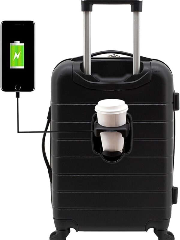 Wrangler 20" Smart Spinner Carry-On Luggage With Usb Charging Port ,Black