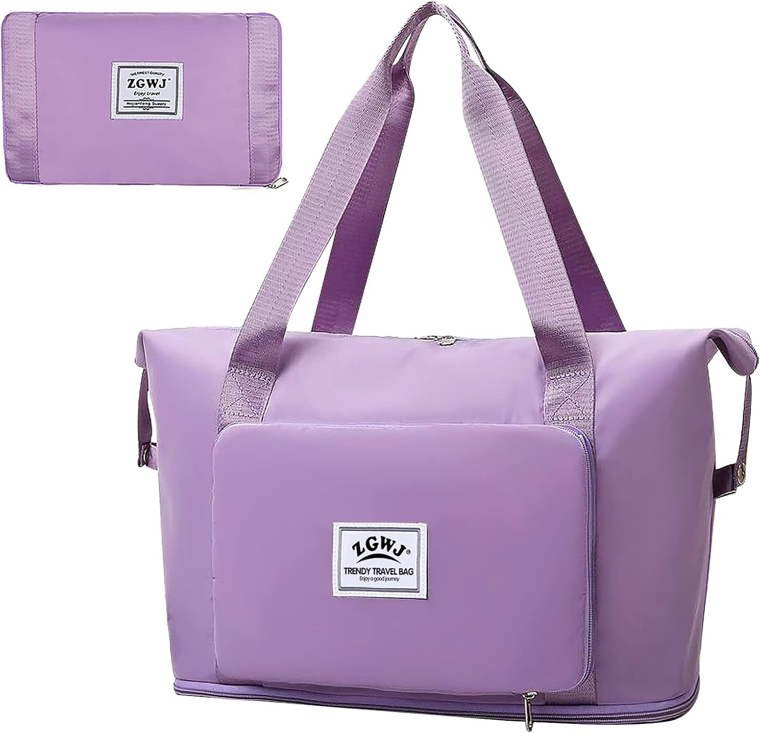ZGWJ Travel Duffed Tote Bag, Waterproof Fold-able and Expandable Weekender Bag for Swim Sports Gym Bag - Image 12