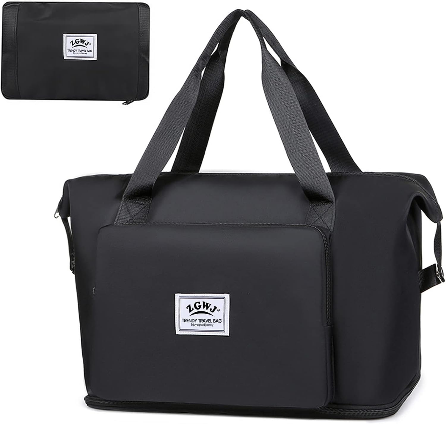 ZGWJ Travel Duffed Tote Bag, Waterproof Fold-able and Expandable Weekender Bag for Swim Sports Gym Bag - Image 13