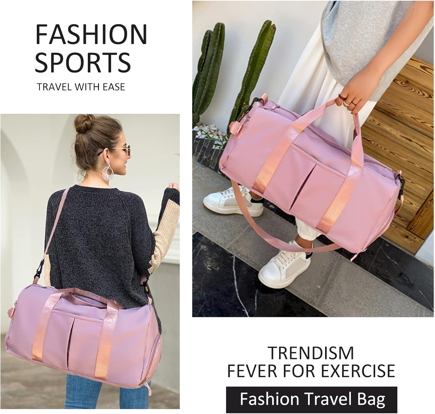 ZGWJ Travel Duffed Tote Bag, Waterproof Fold-able and Expandable Weekender Bag for Swim Sports Gym Bag - Image 7